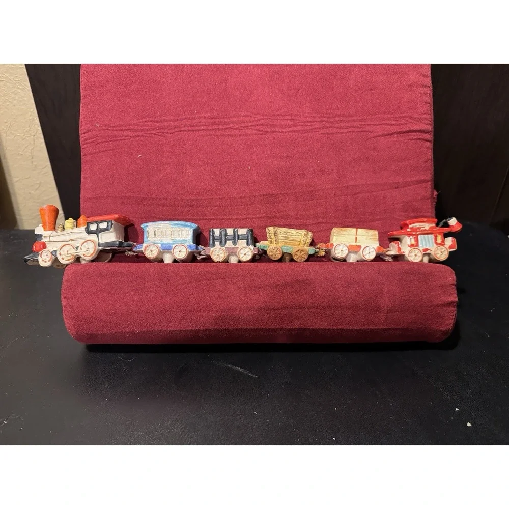 Vtg Menschik Goldman Ceramic Birthday Cake Candle Train Topper Orig Box 50s 60's